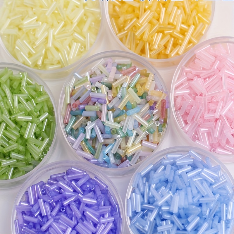 360pcs Cream Colored Glass Tube Beads for DIY Jewelry Making
